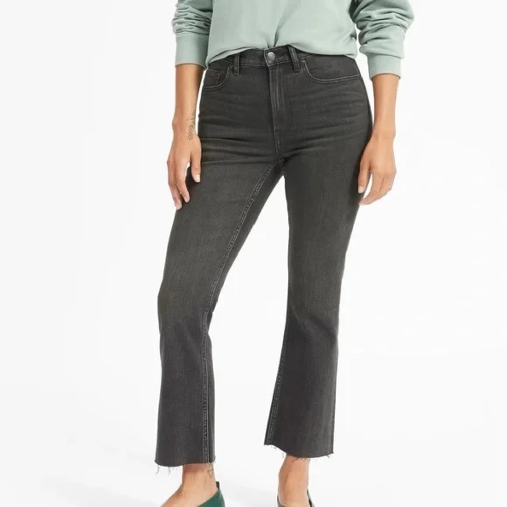 Everlane Charcoal Gray Crop Kick Flare Jeans